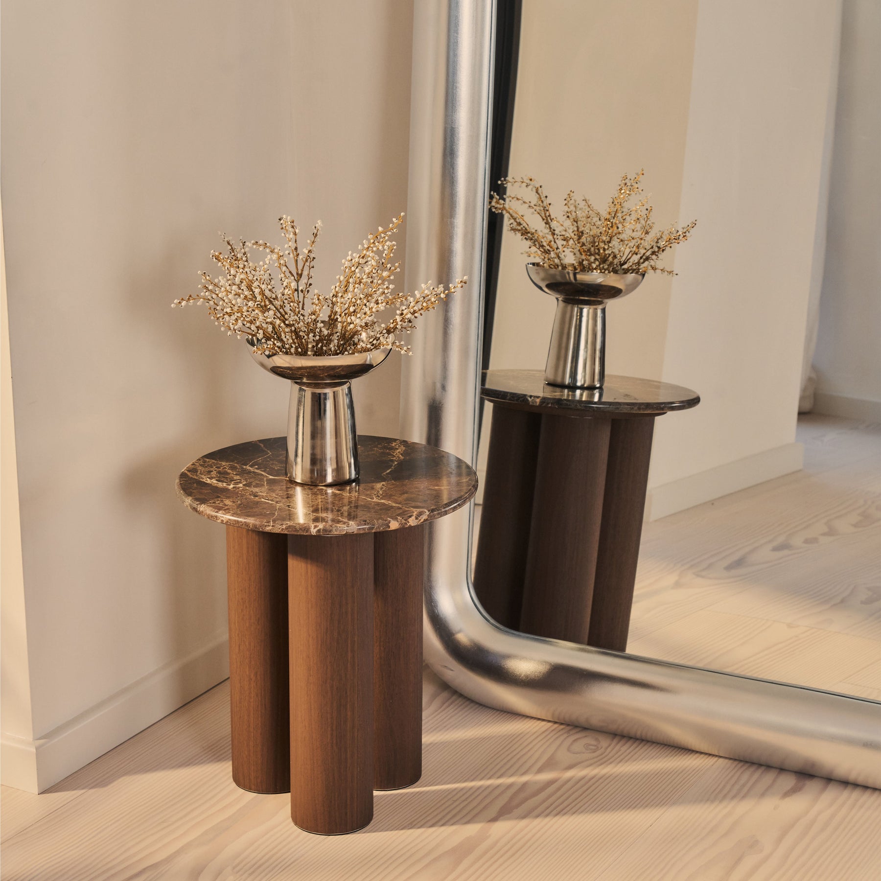 Obsidian - Full Length Rectangular Brushed Chrome Extra Large Mirror 200cm x 120cm