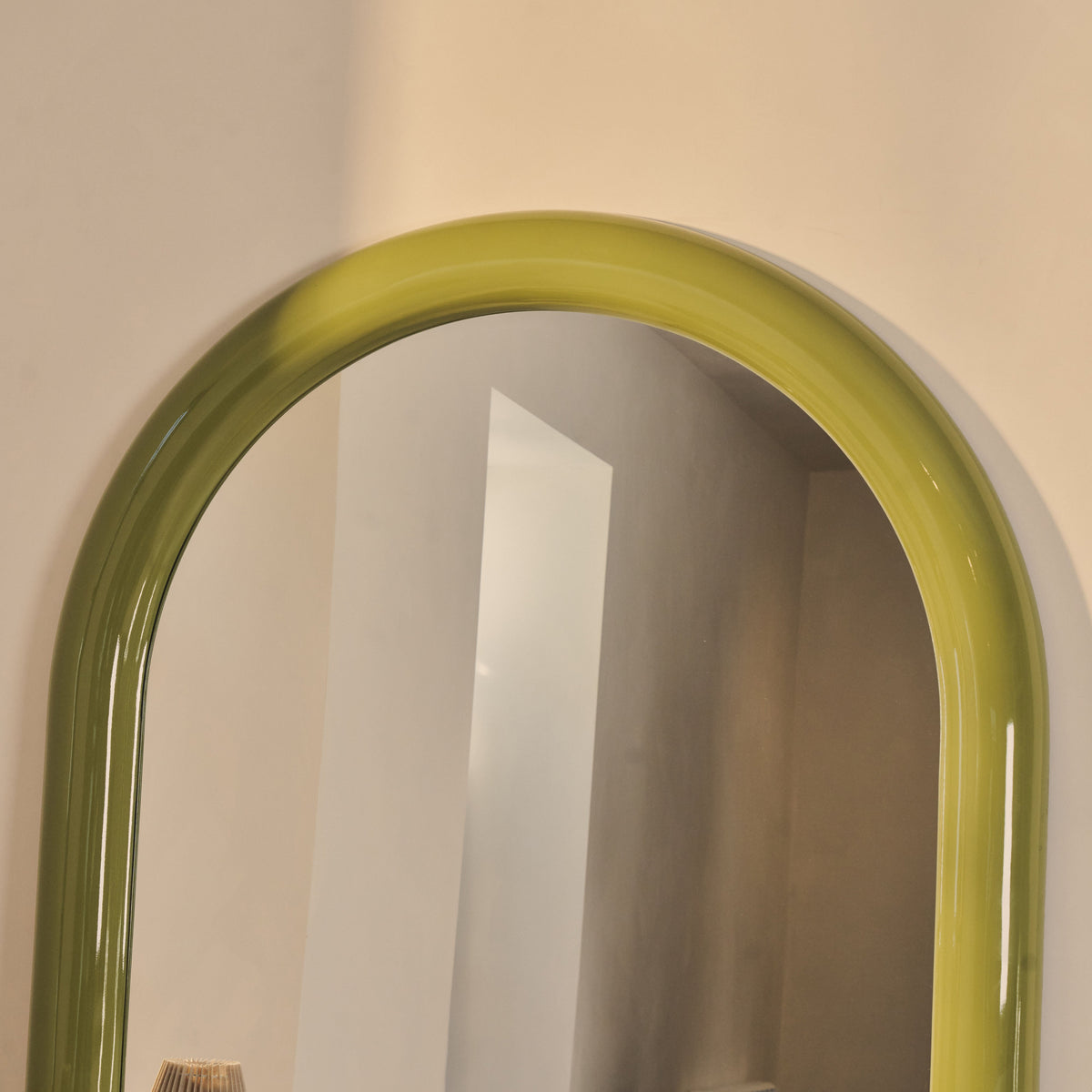 Obsidian - Full Length Arched Olive Gloss Extra Large Mirror 200cm x 120cm