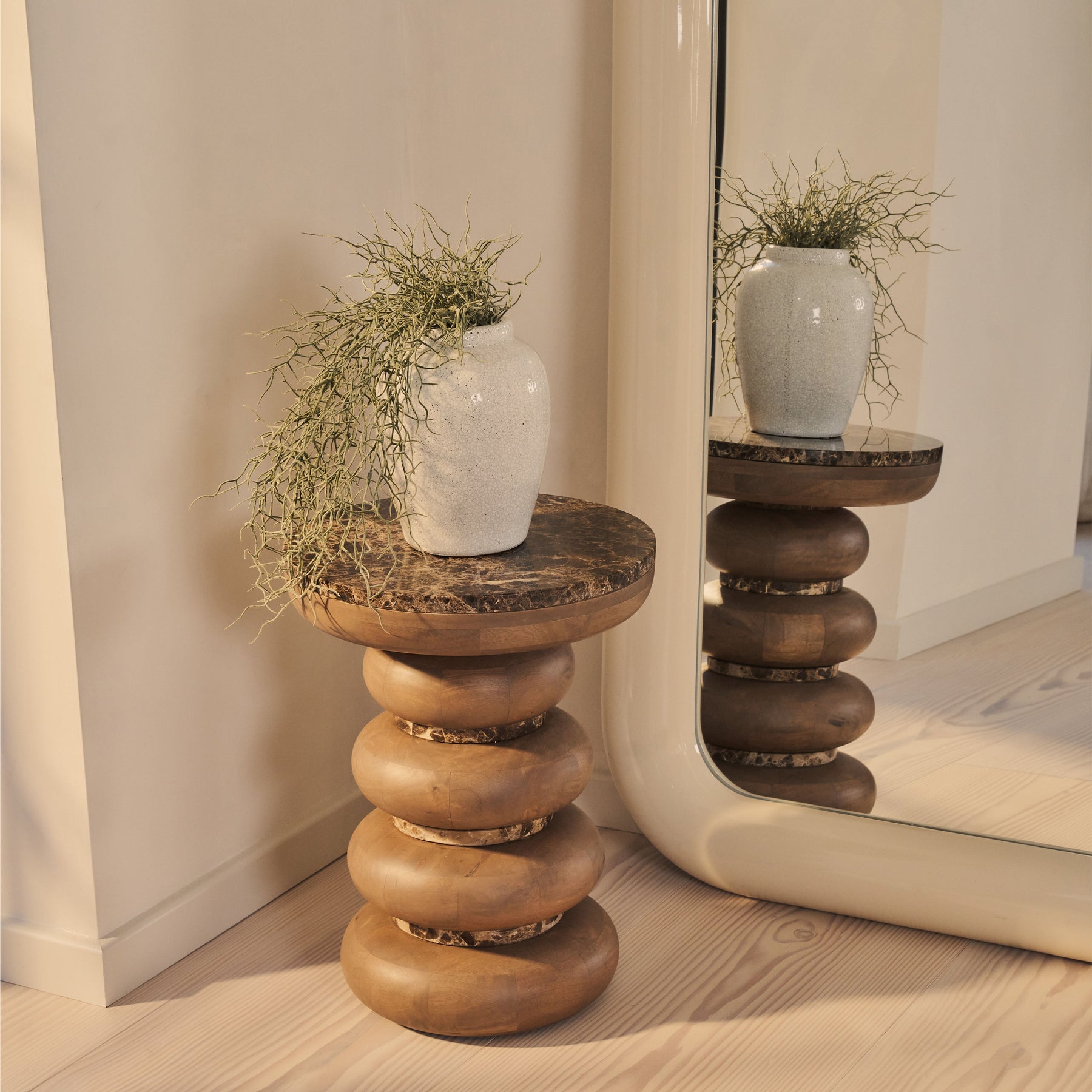 Obsidian - Full Length Arched Ivory Gloss Extra Large Mirror 200cm x 120cm