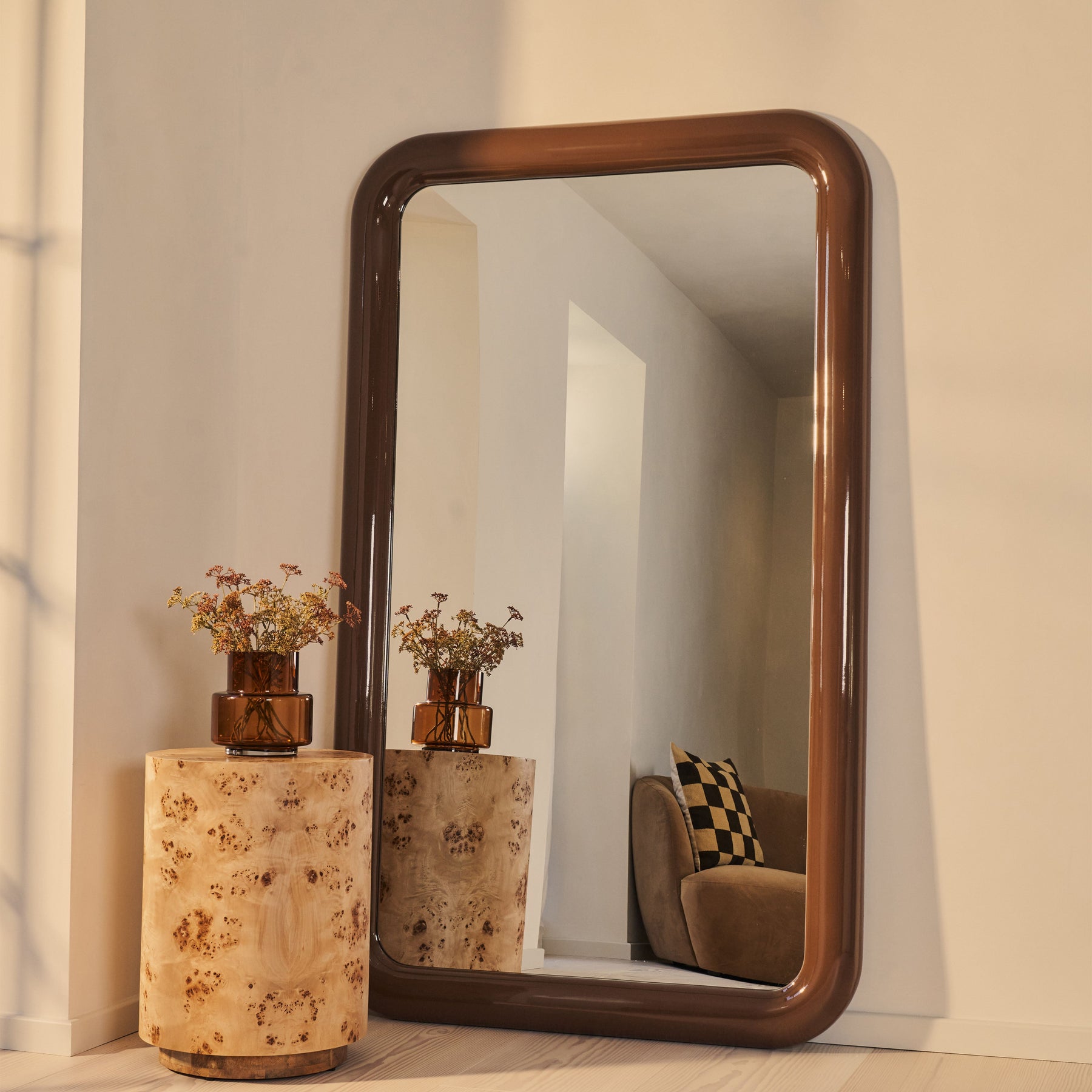 Obsidian - Full Length Rectangular Chocolate Gloss Extra Large Mirror 200cm x 120cm