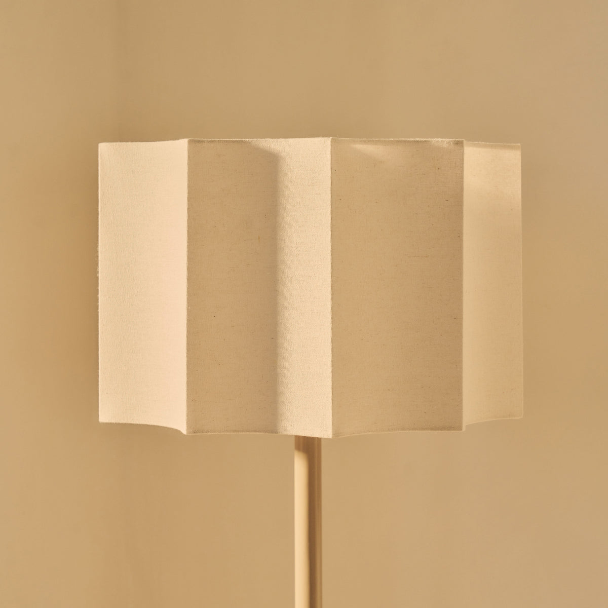 Esme - Beige Gloss Inverted Scallop Shade Floor Lamp
