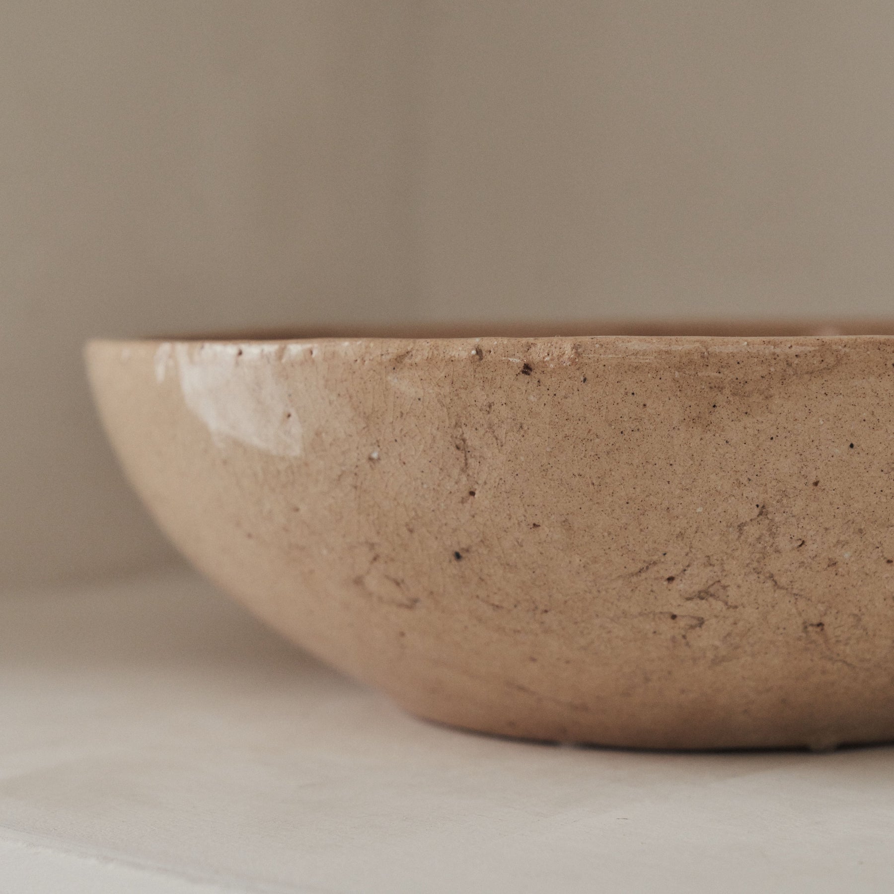 Portera - Beige Gloss Ceramic Decorative Bowl