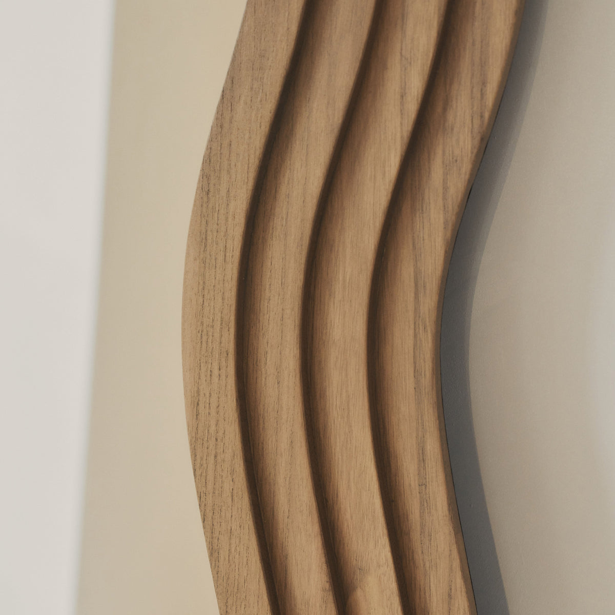 Luciana - Full Length Wave Warm Wood Extra Large Mirror 180cm x 105cm