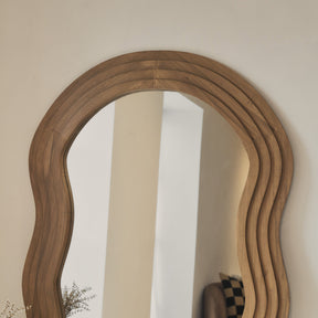 Luciana - Full Length Wave Warm Wood Extra Large Mirror 180cm x 105cm