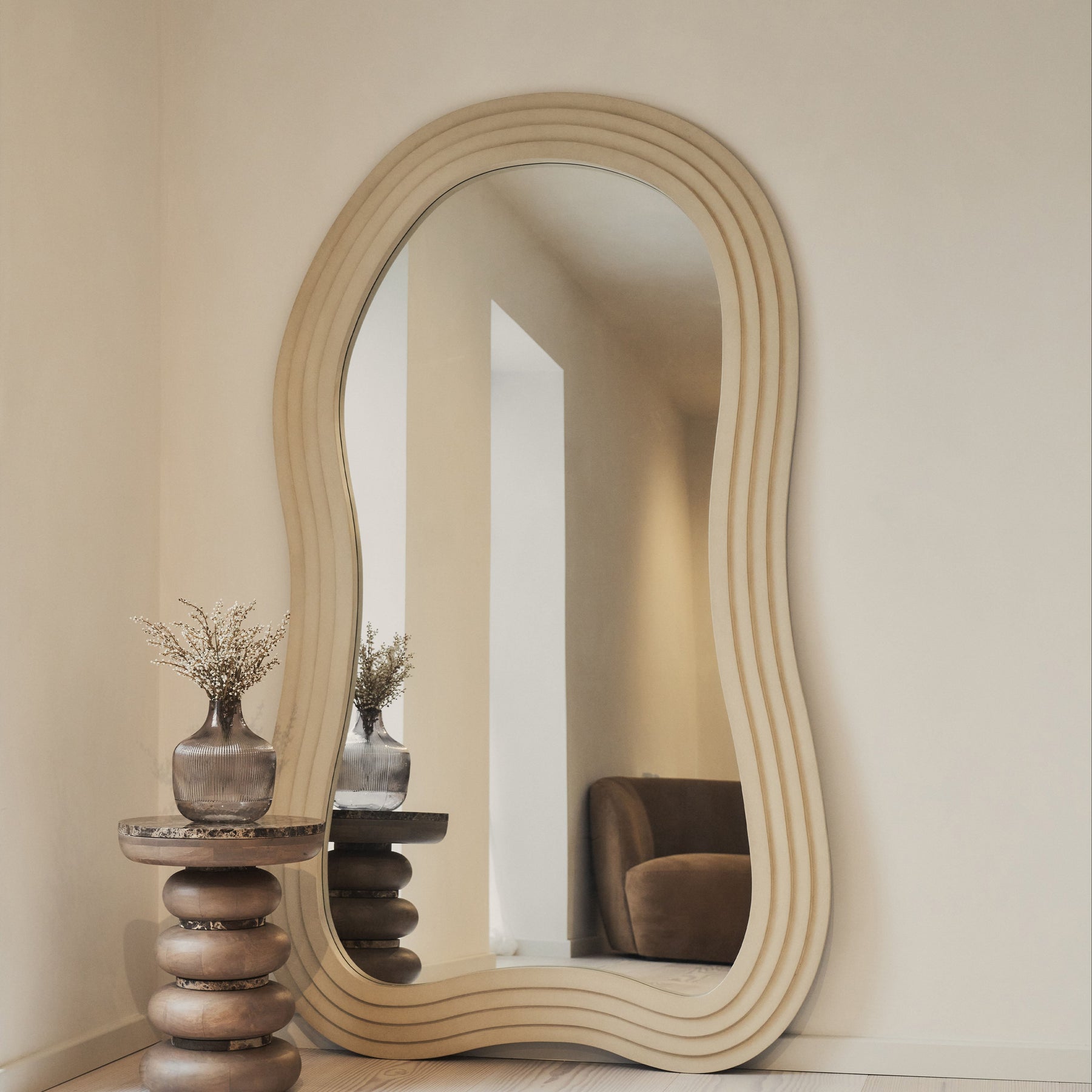 Luciana - Full Length Irregular Concrete Extra Large Mirror 200cm x 115cm
