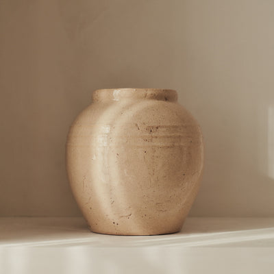Cyra - Beige Gloss Ceramic Vase