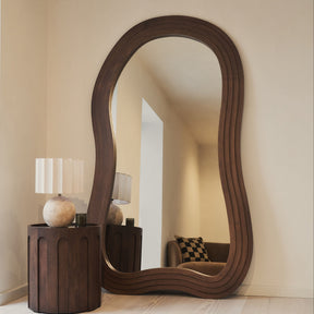 Luciana - Full Length Irregular Dark Wood Extra Large Mirror 200cm x 115cm