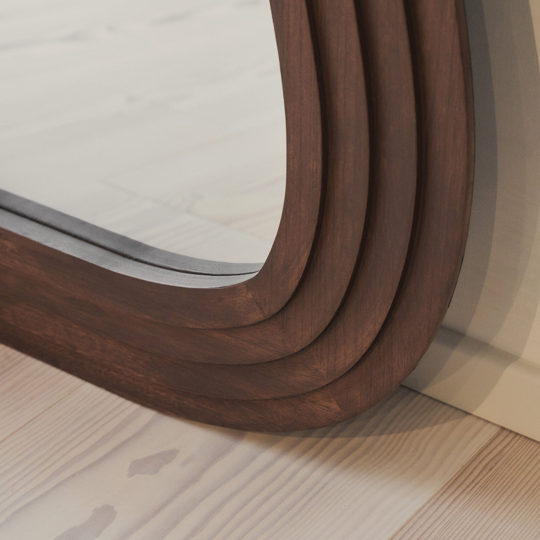Luciana - Full Length Wave Dark Wood Extra Large Mirror 180cm x 105cm