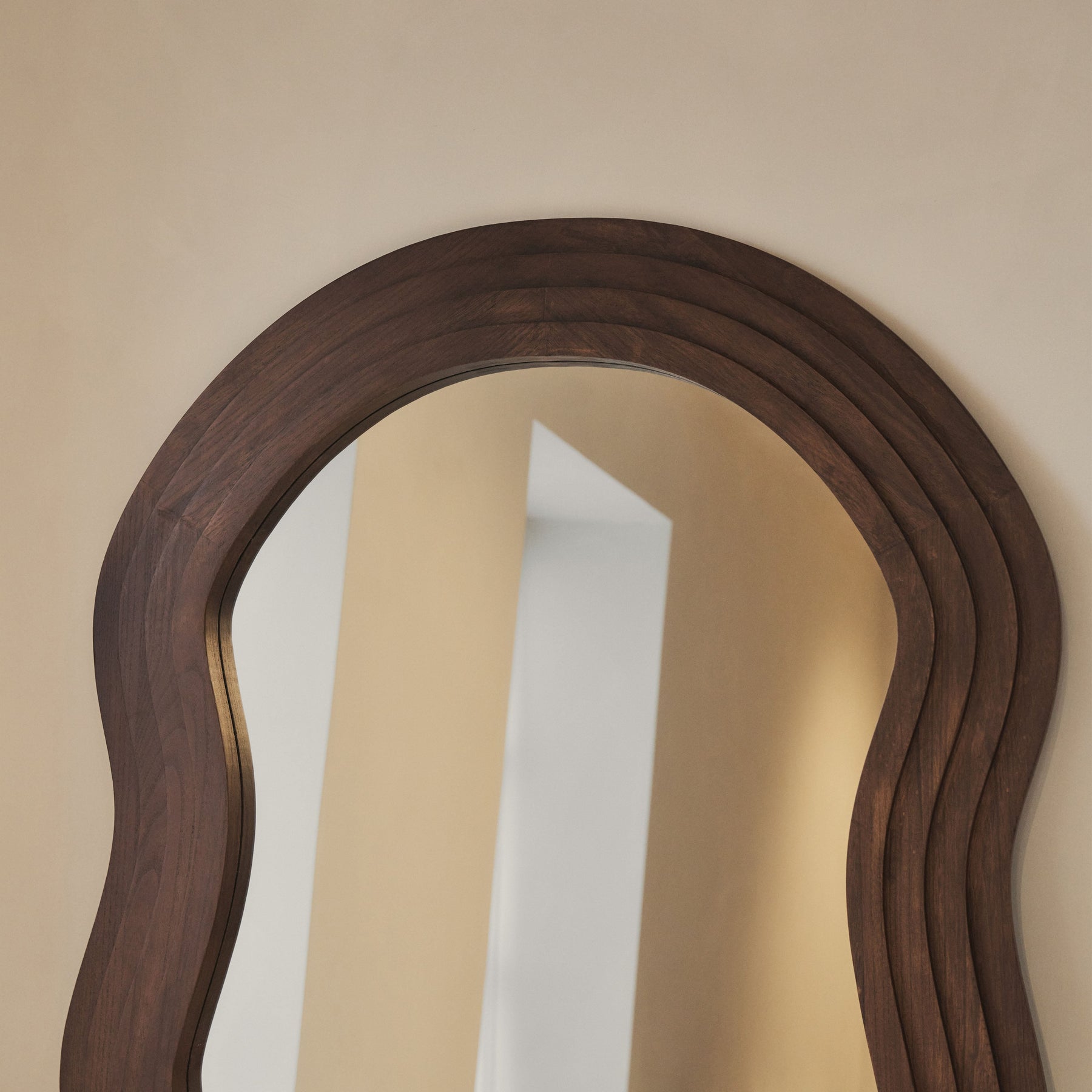 Luciana - Full Length Wave Dark Wood Extra Large Mirror 180cm x 105cm
