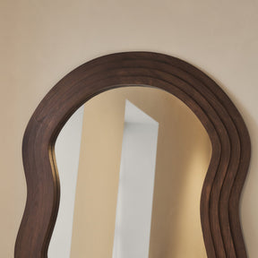 Luciana - Full Length Wave Dark Wood Extra Large Mirror 180cm x 105cm