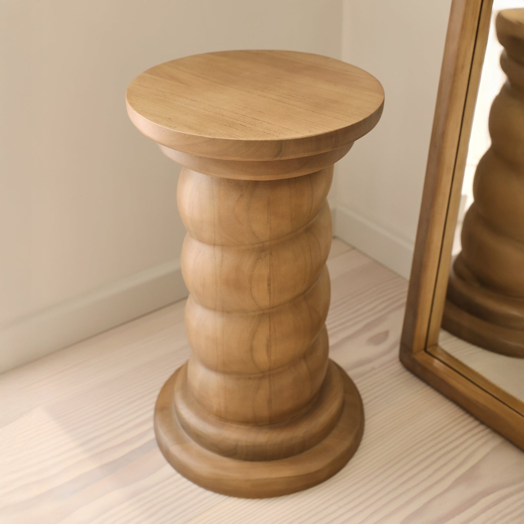 Cassia - Warm Wood Retro Side Table
