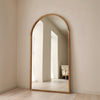 Arden - Light Wood Full Length Arched Wooden Mirror 175cm x 95cm