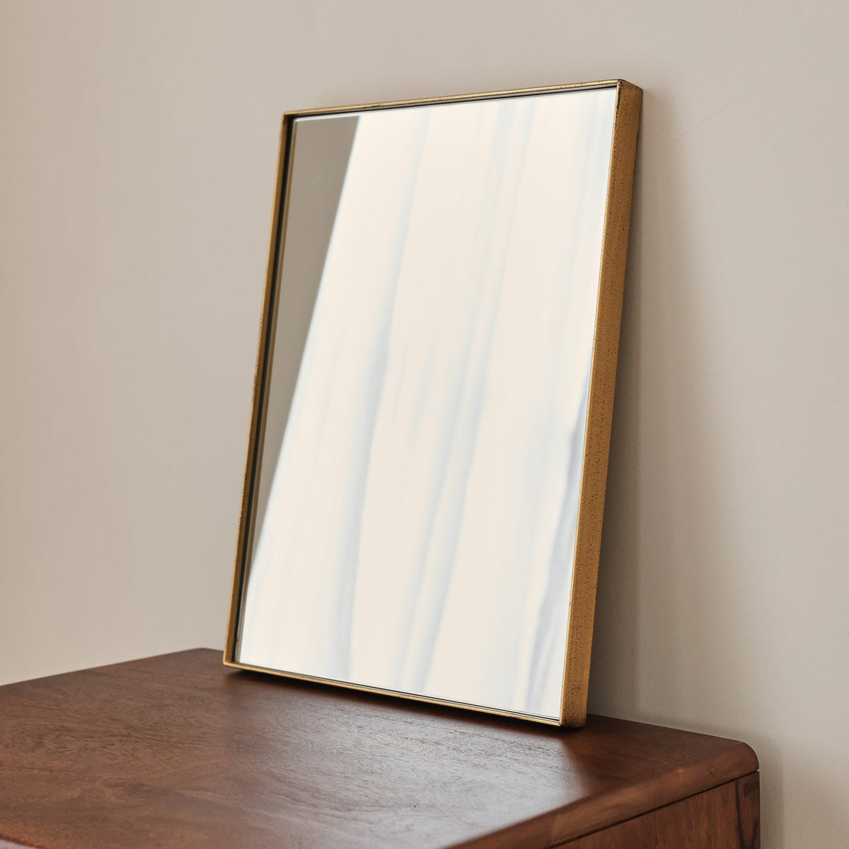 Theo - Gold Rectangular Metal Wall Mirror 40cm x 30cm