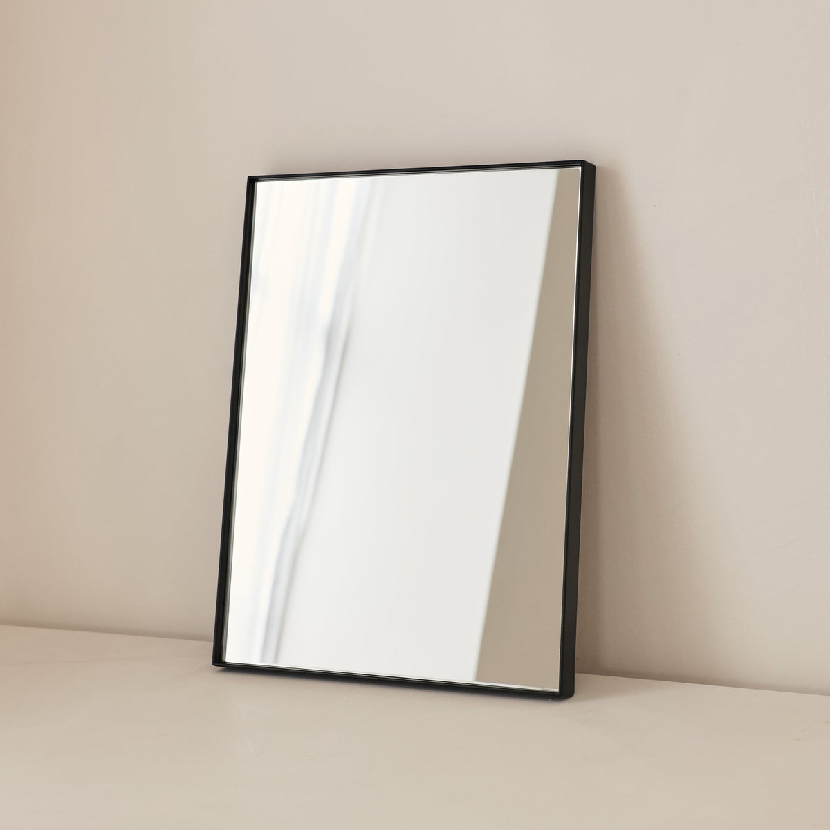 Theo - Black Rectangular Metal Wall Mirror 40cm x 30cm