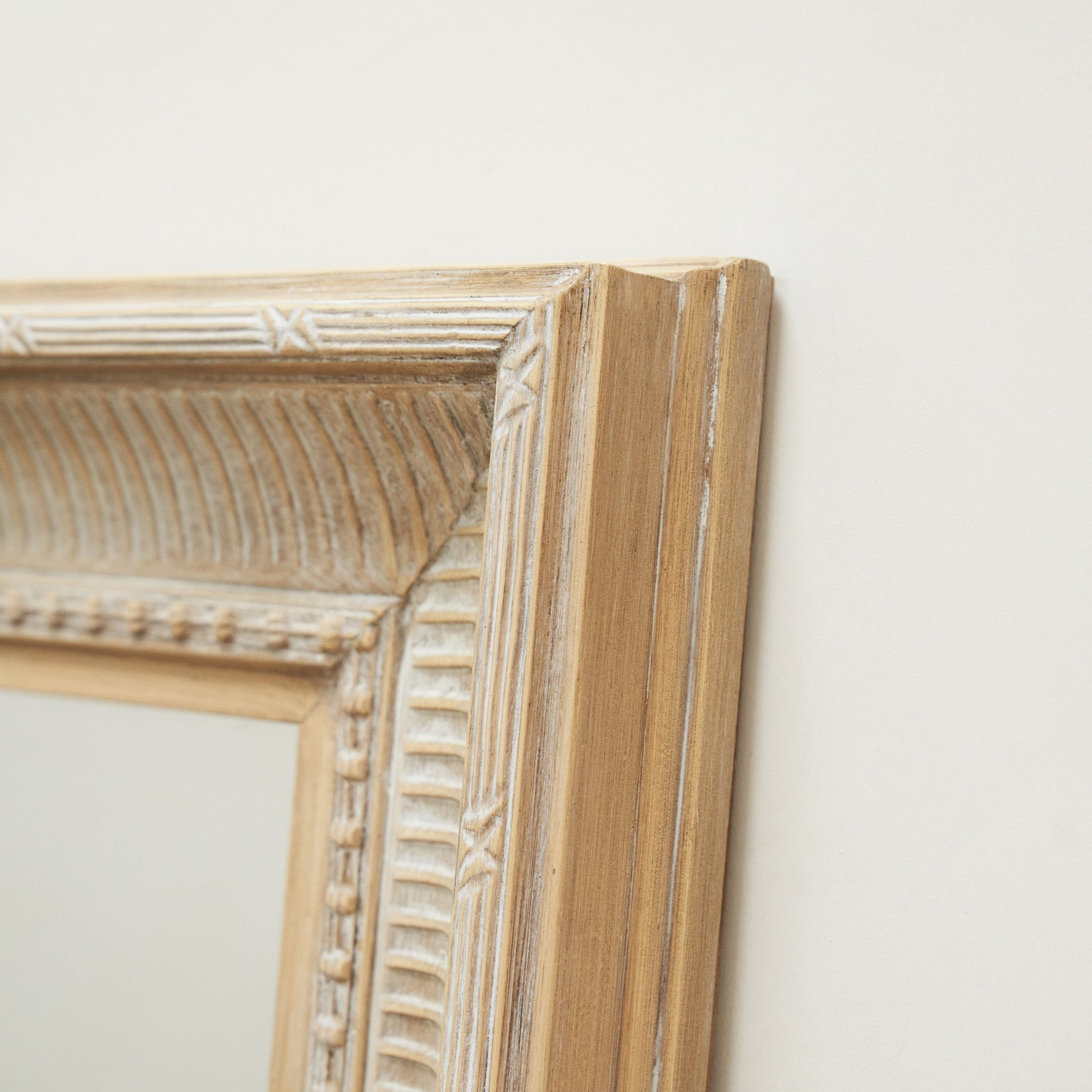 Antoine - Full Length Large White Washed Wood Rectangular Mirror 166cm x 79cm