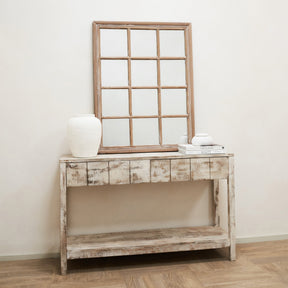 Sasha - Oak Shabby Chic Rectangular Window Mirror 100cm x 75cm