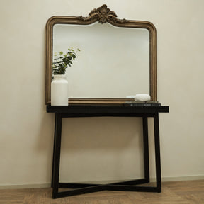 James - Large Washed Wood Arched Overmantle Mirror 113cm x 100cm