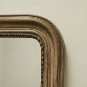 James - Large Washed Wood Arched Overmantle Mirror 113cm x 100cm