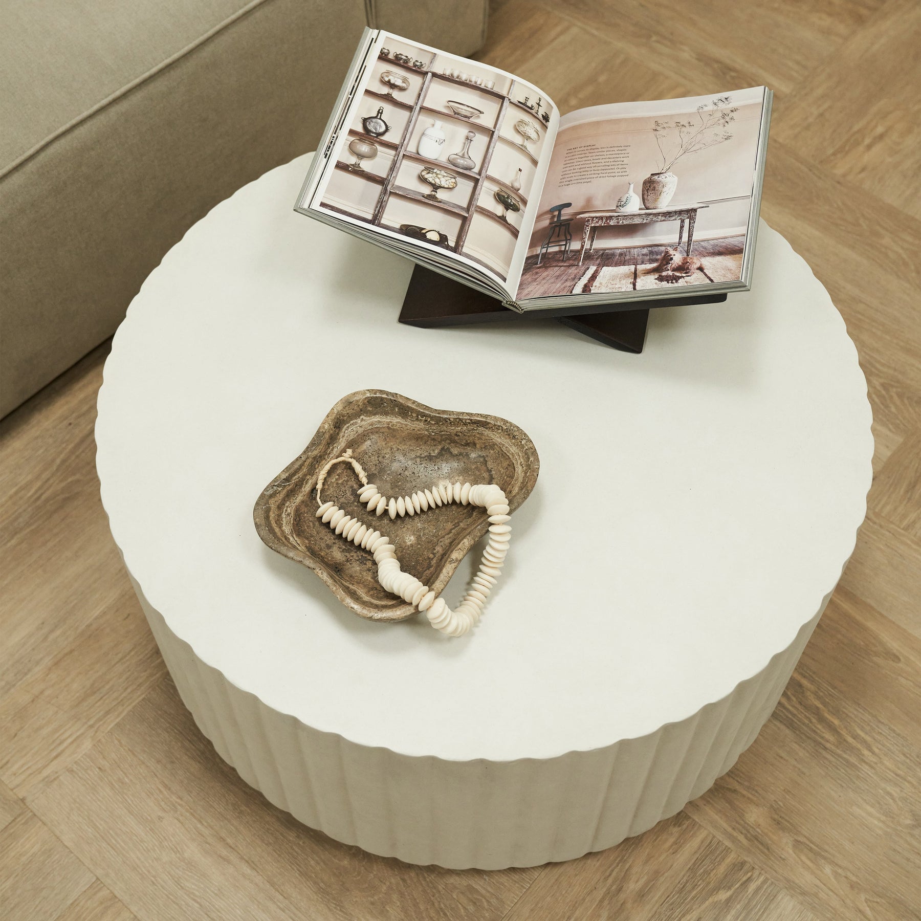 Massimo - Minimal Concrete Ribbed Coffee Table Large