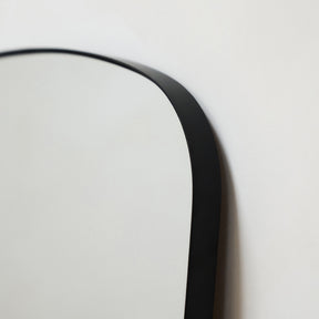 Bowness - Black Contemporary Arched Metal Wall Mirror 90cm x 75cm