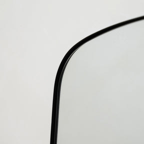 Bowness - Black Contemporary Arched Metal Wall Mirror 90cm x 75cm