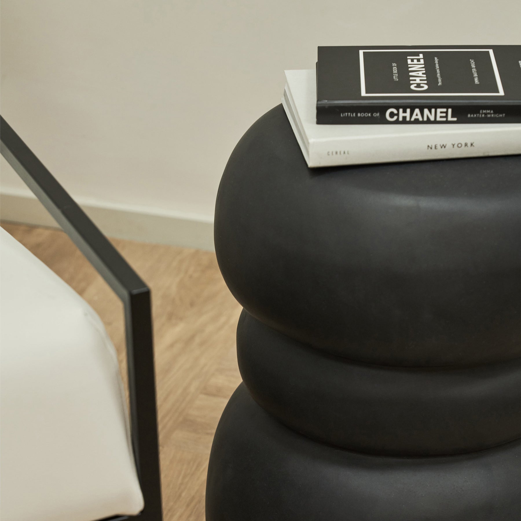 Minimal Onyx Side Table beside chair