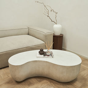 Minimal Concrete Shaped Coffee Table Large in living room