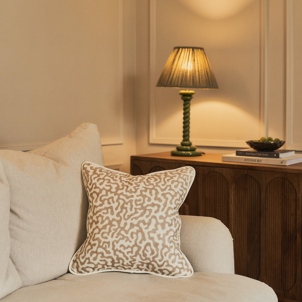 Pakko - Sesame Printed Fabric Cushion