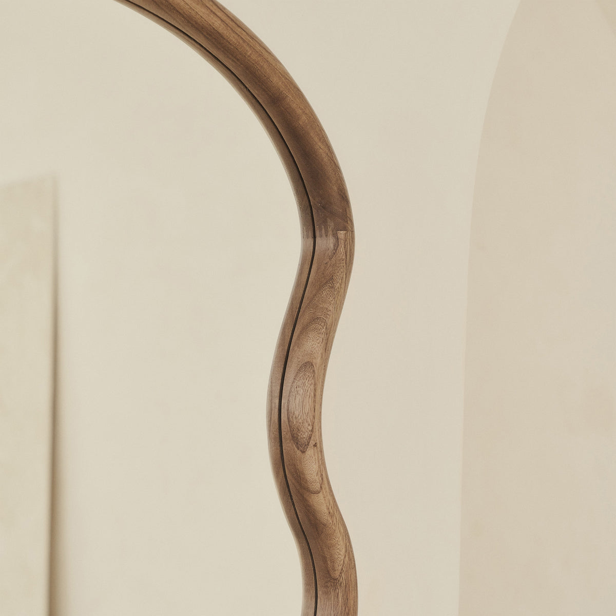 Isadora - Large Full Length Warm Wood Wave Mirror 176cm x 80cm