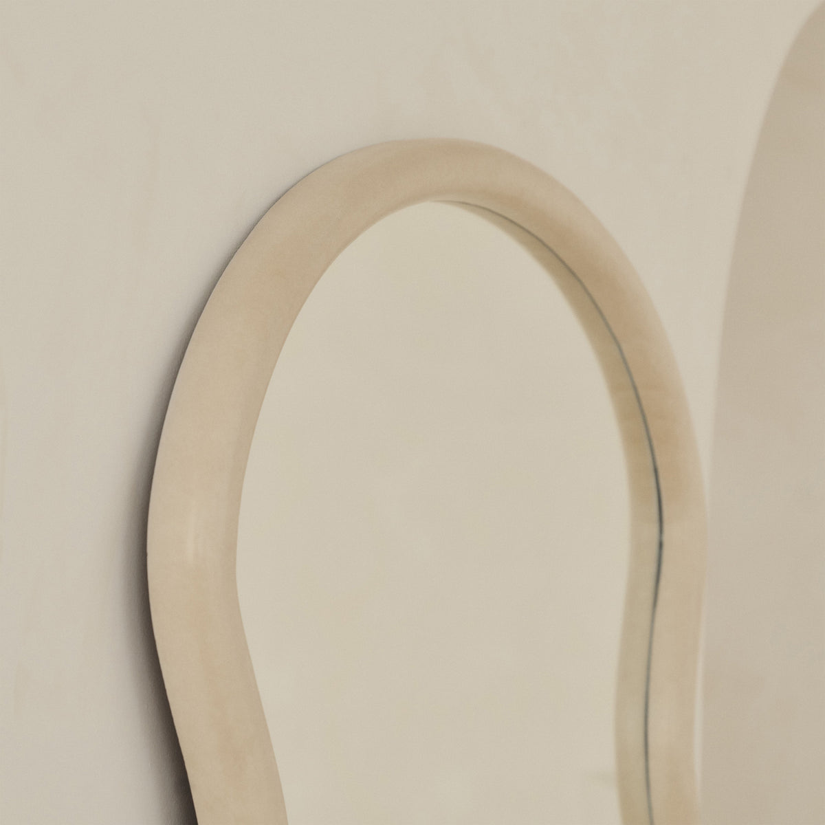 Side-view of Large Full Length Concrete Wave Mirror