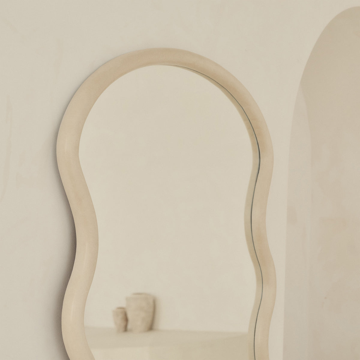 Top half of Large Full Length Concrete Wave Mirror 