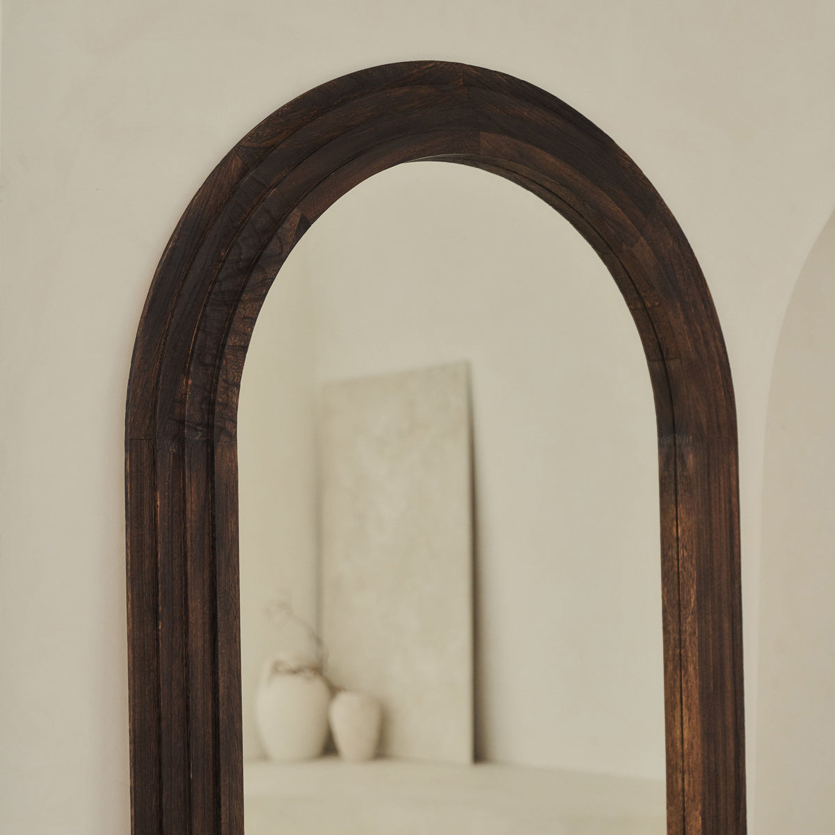 Luciana - Full Length Arched Charred Wood Mirror 196cm x 104cm