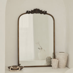Amelia - Gold Arched Metal Portrait Mirror 100cm x 64cm