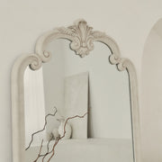 Detail shot of Full Length Extra Large Concrete Ornate Mirror top crest