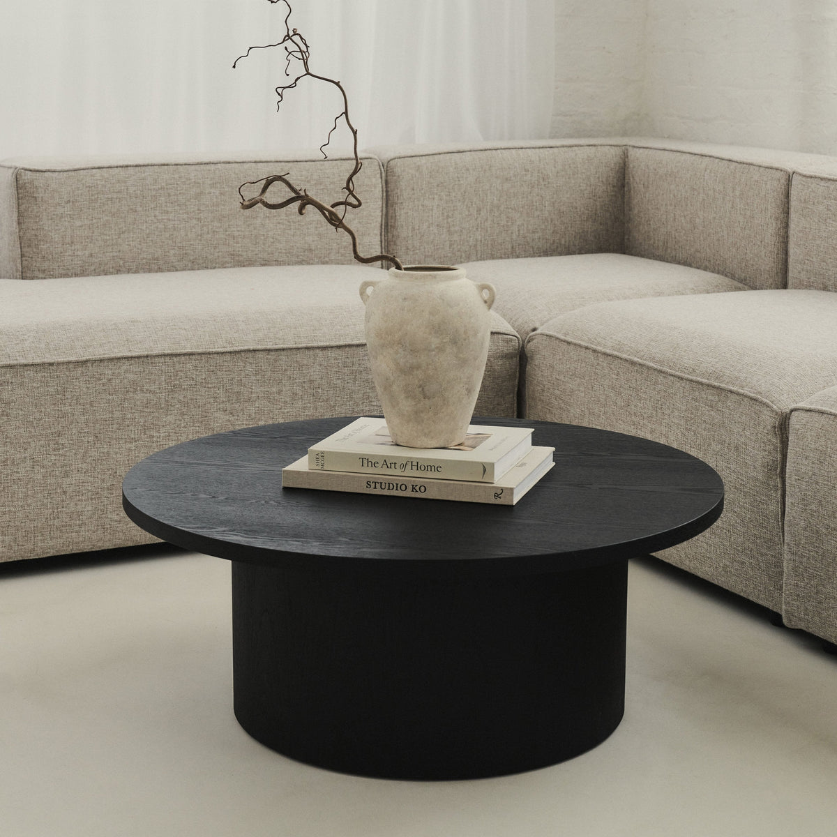 Madison - Large Black Wooden Round Coffee Table