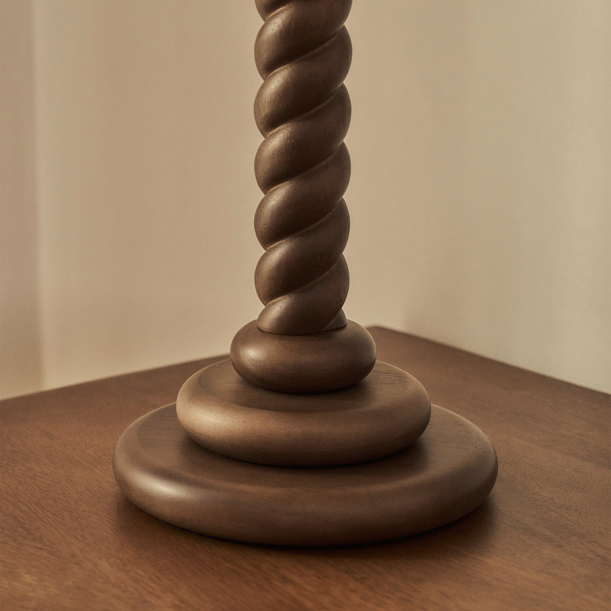 Cordelia - Dark Wood Pleated Shade Table Lamp