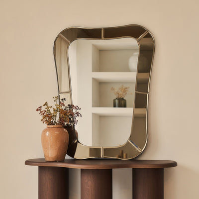 Florence - Bronze Bevelled Edge Art Deco Overmantle Mirror 90cm x 70cm