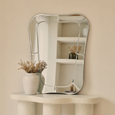 Florence - Bevelled Edge Art Deco Overmantle Mirror 90cm x 70cm