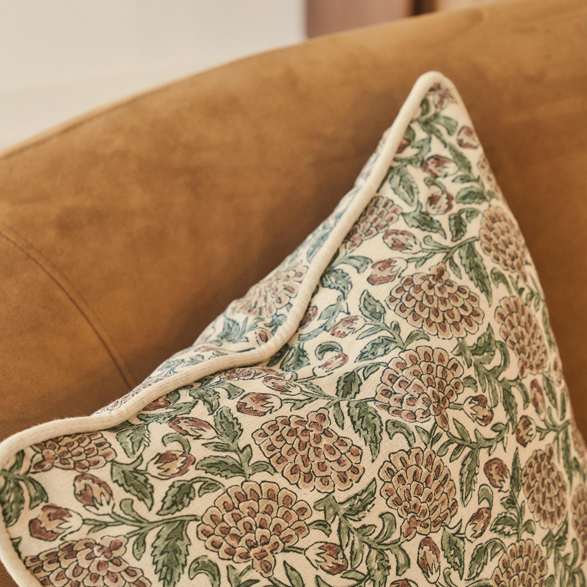 Erisha - Teal Printed Fabric Cushion
