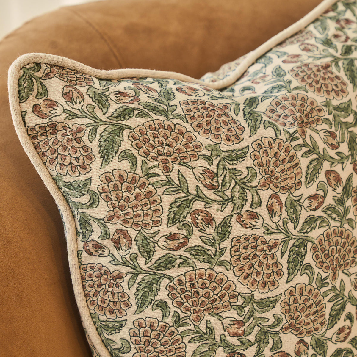 Erisha - Teal Printed Fabric Cushion