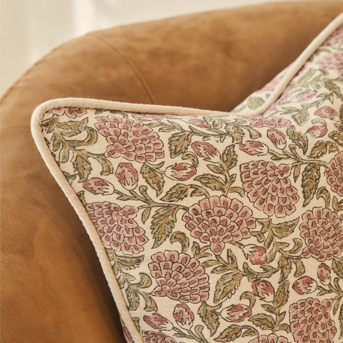 Erisha - Rose Printed Fabric Cushion