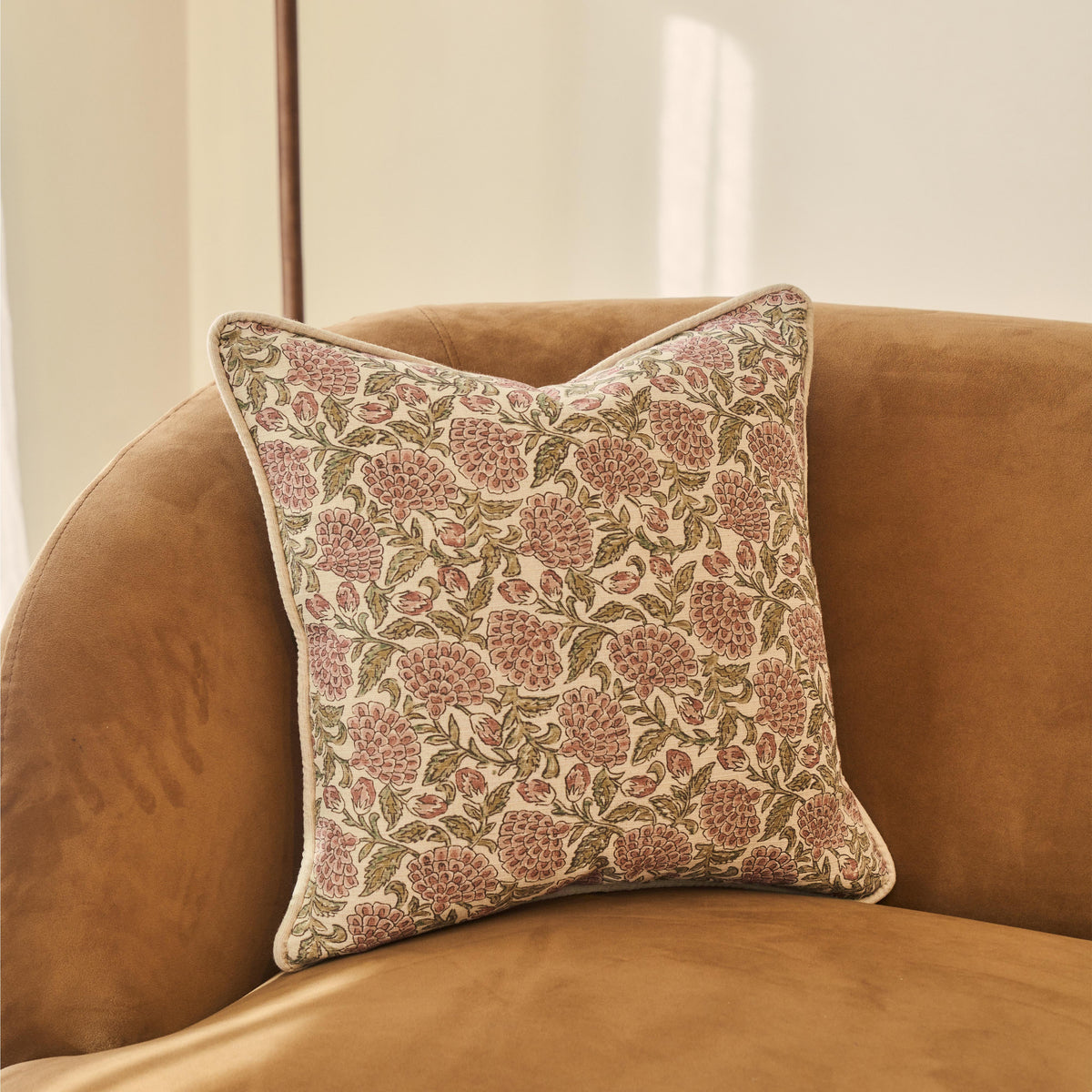Erisha - Rose Printed Fabric Cushion