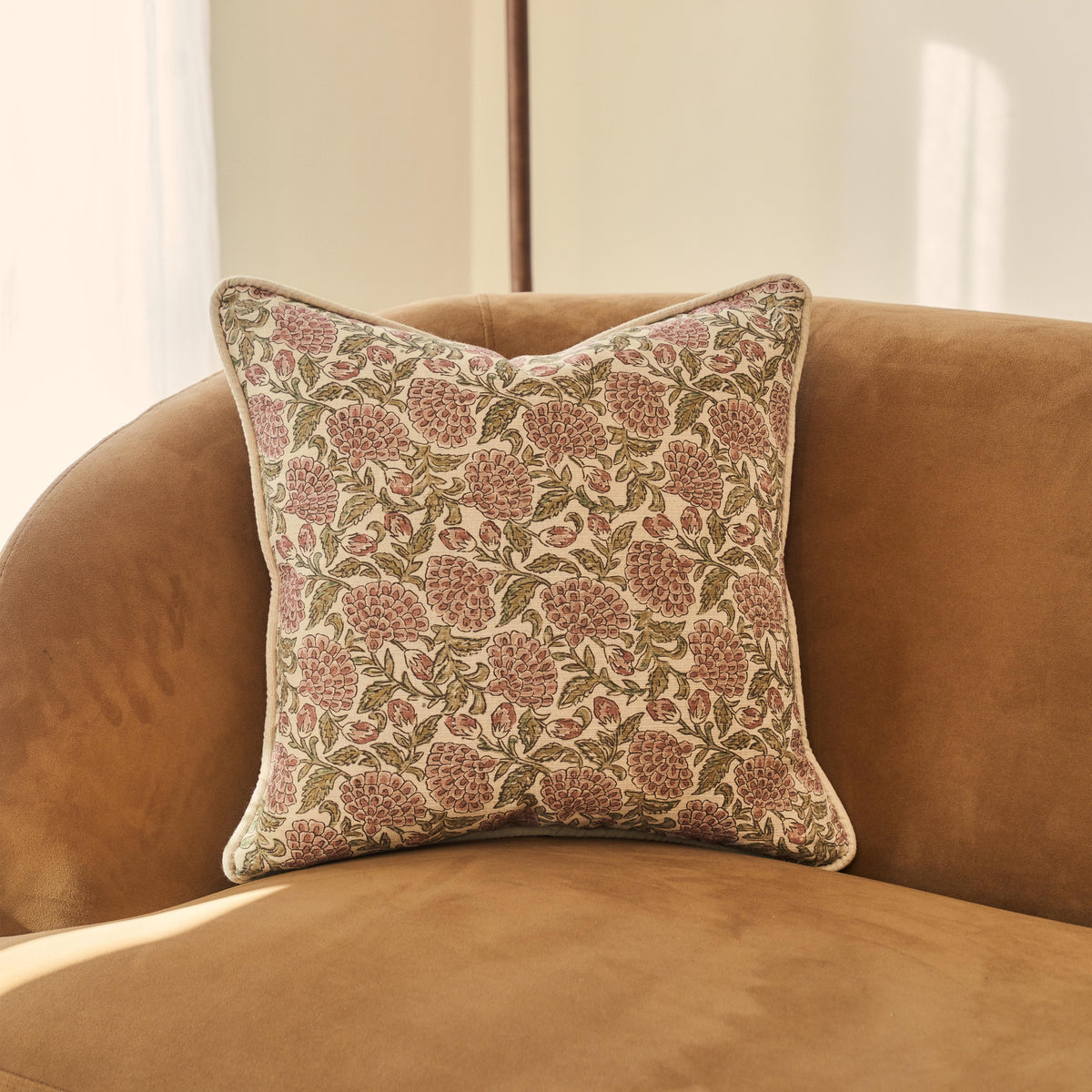 Erisha - Rose Printed Fabric Cushion