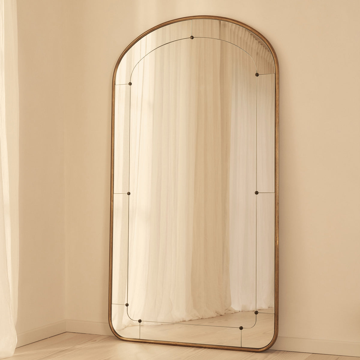 Venosa - Full Length Gold Arched Metal Mirror 180cm x 100cm