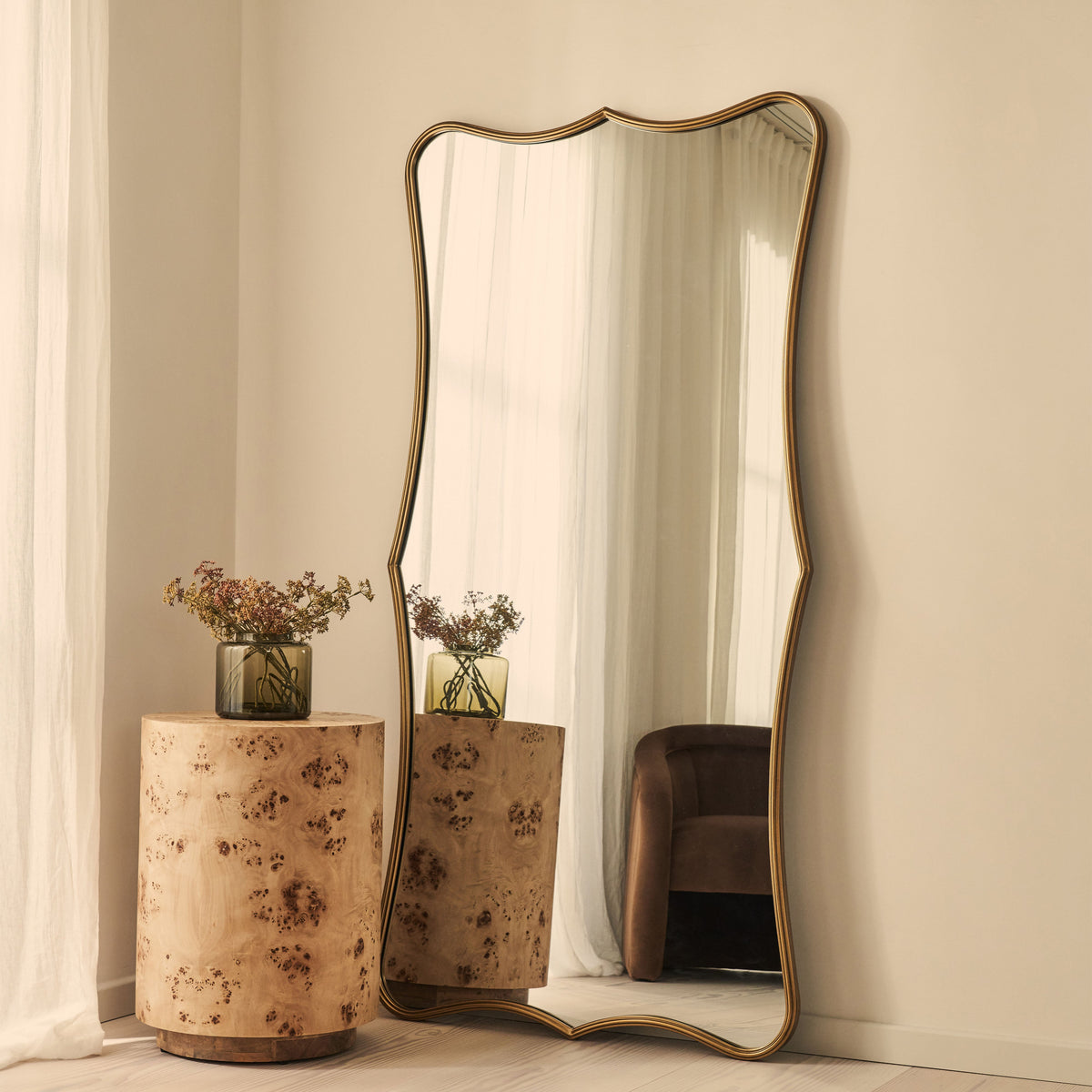 Elise - Gold Full Length Art Deco Metal Mirror 180cm x 90cm