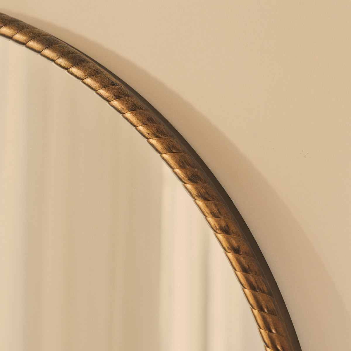 Corra - Antique Bronze Rope Twist Round Metal Wall Mirror 90cm x 90cm