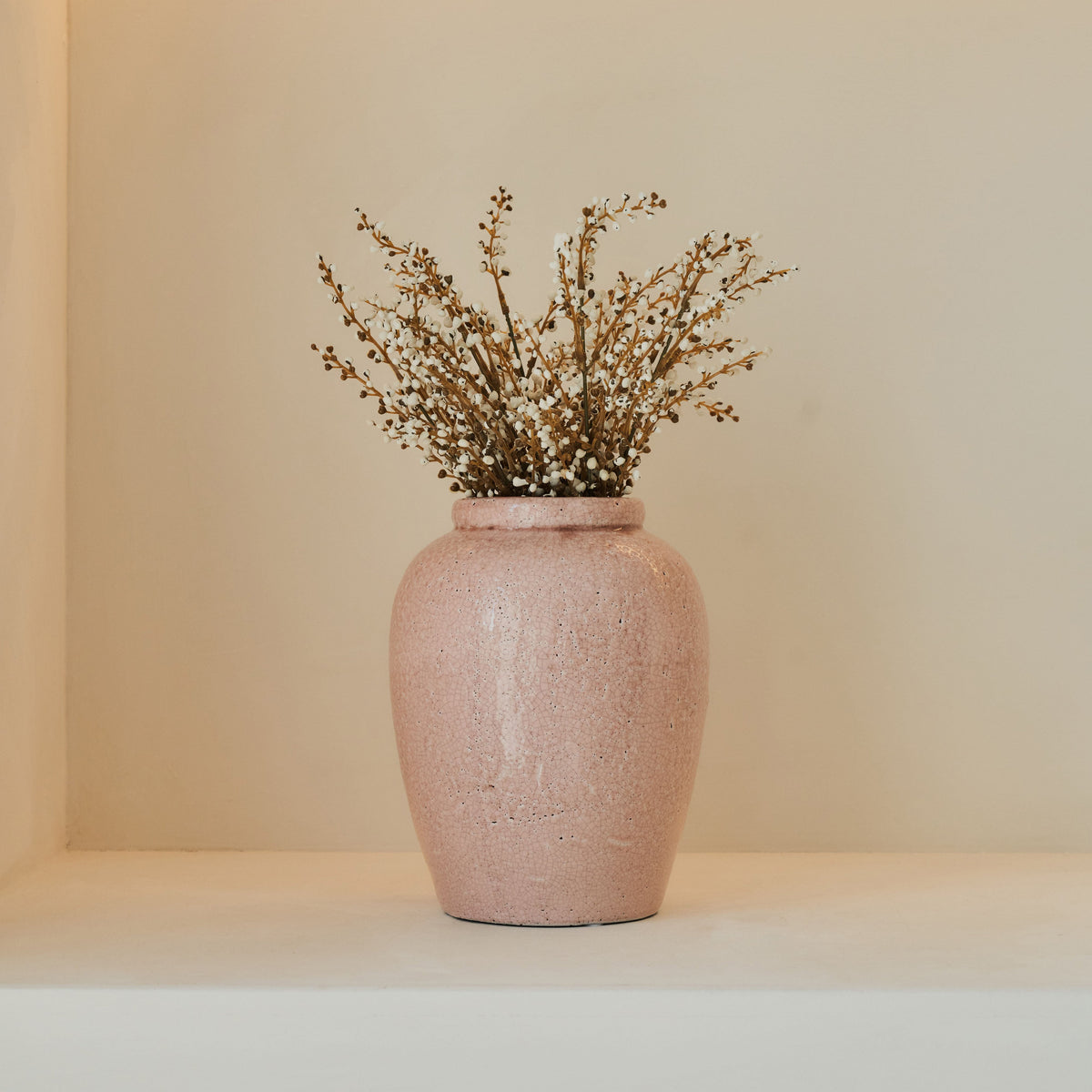 Portera - Blushed Pink Gloss Ceramic Vase