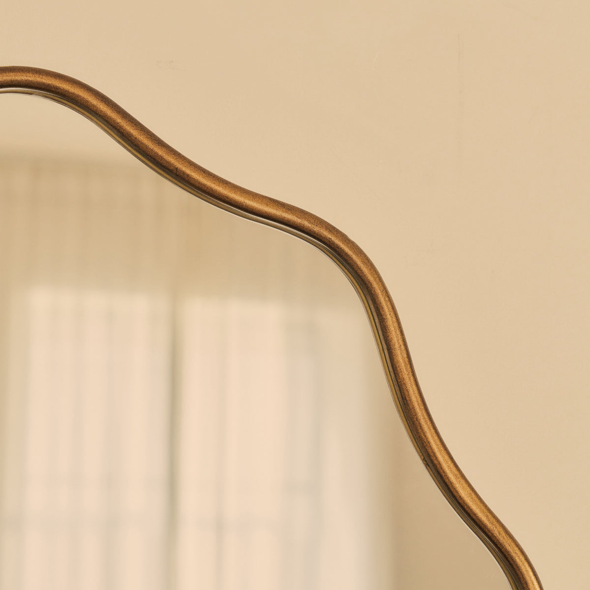 Sabrina - Antique Bronze Wavy Oval Metal Wall Mirror 100cm x 70cm