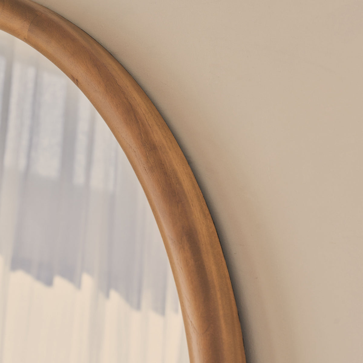 Amora - Extra Large Full Length Arched Warm Wood Mirror 190cm x 100cm
