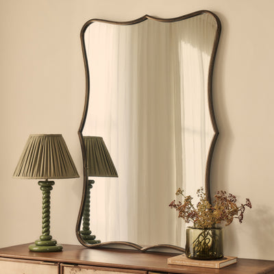 Elise - Antique Bronze Art Deco Metal Overmantle Mirror 120cm x 80cm